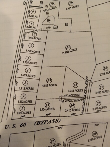 Hwy 261/Hwy 60, Hardinsburg, KY à vendre - Plan cadastral - Image 3 de 6