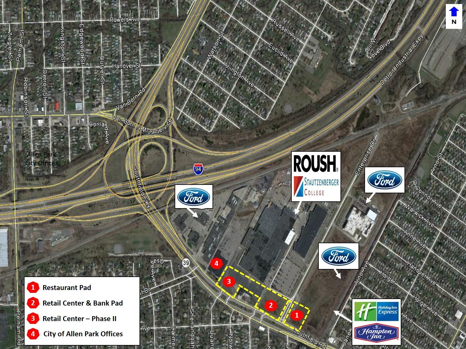 16630 Southfield Rd, Allen Park, MI for lease Aerial- Image 1 of 2