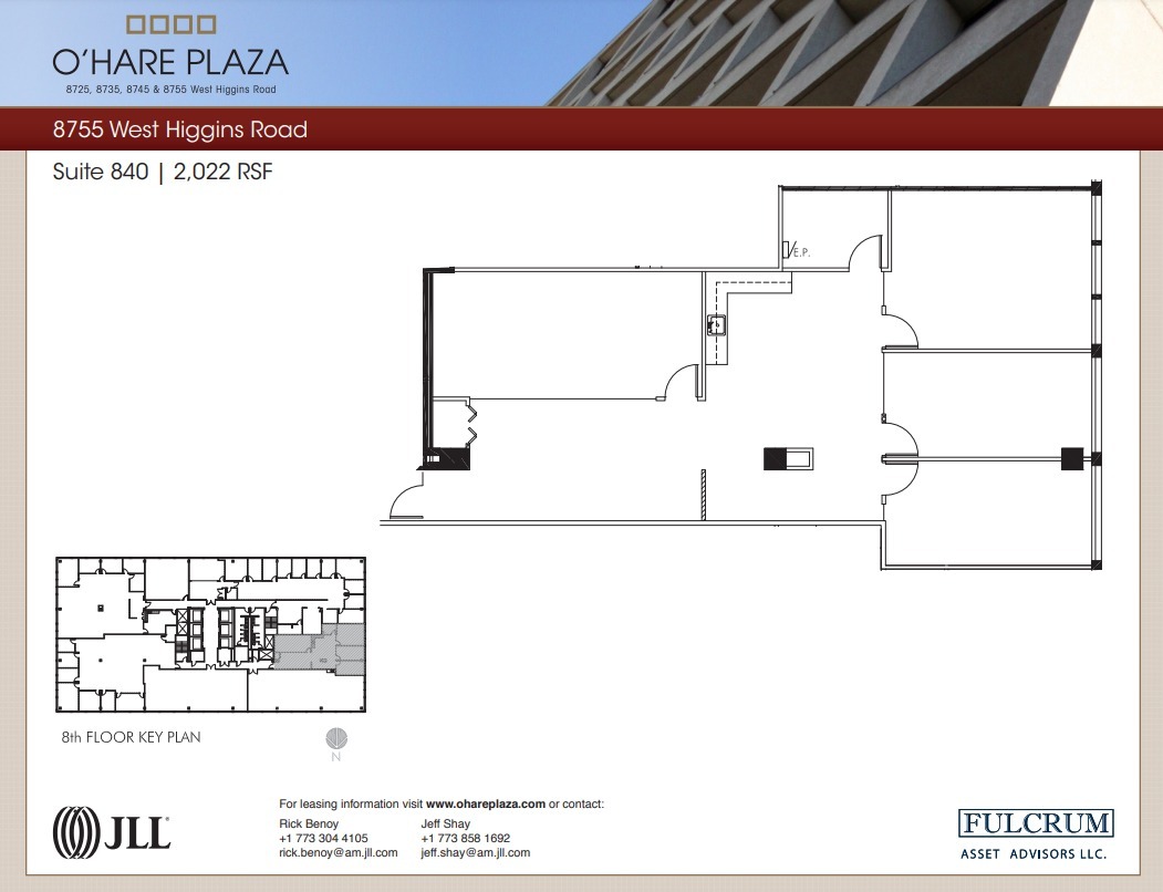 8725 W Higgins Rd, Chicago, IL à louer Plan d  tage- Image 1 de 1