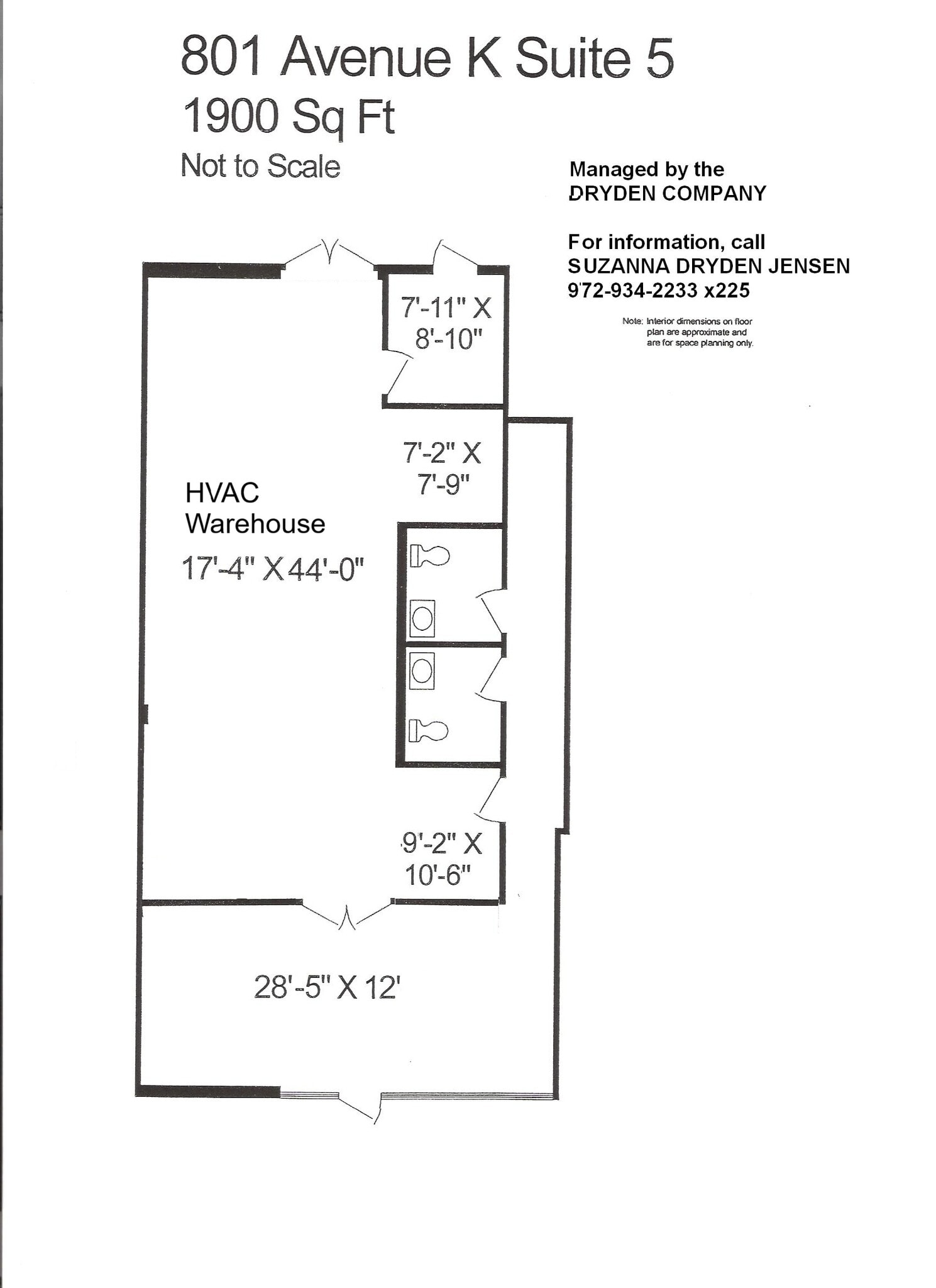 801 K Ave, Plano, TX à louer Plan d’étage- Image 1 de 1