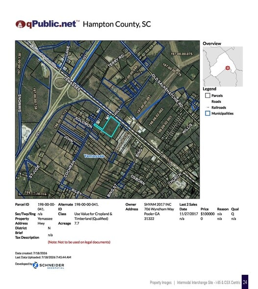 Intermodal Interchange Site - I-95 & CSX Rail Centric by 1 Minute - Workforce Housing, Yemassee, SC à vendre - Photo du bâtiment - Image 3 de 11