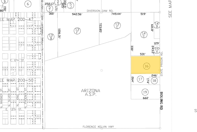 Diversion Dam Road & Bowling Road Rd, Florence, AZ for sale Plat Map- Image 1 of 2