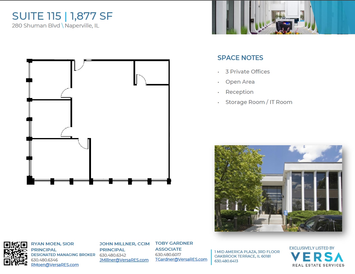 280 Shuman Blvd, Naperville, IL à louer Plan d’étage- Image 1 de 2