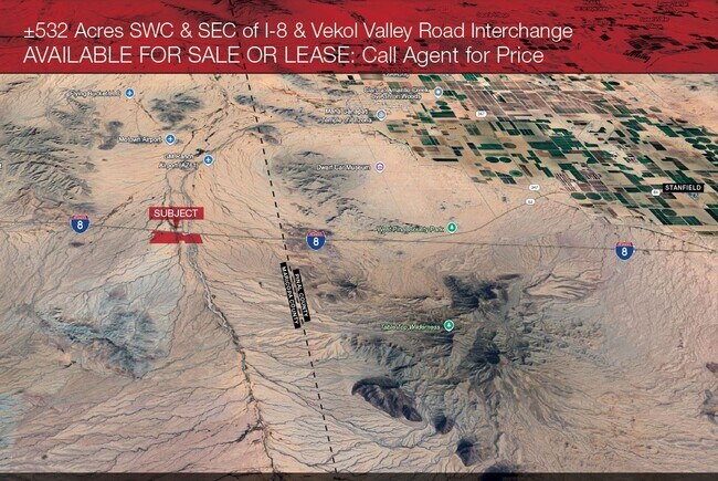 Plus de détails pour I-8 & Vekol Valley Road Interchange, Stanfield, AZ - Terrain à vendre