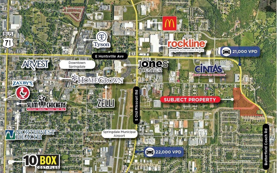 E Huntsville Ave & Ford Ave, Springdale, AR à vendre - Aérien - Image 2 de 2