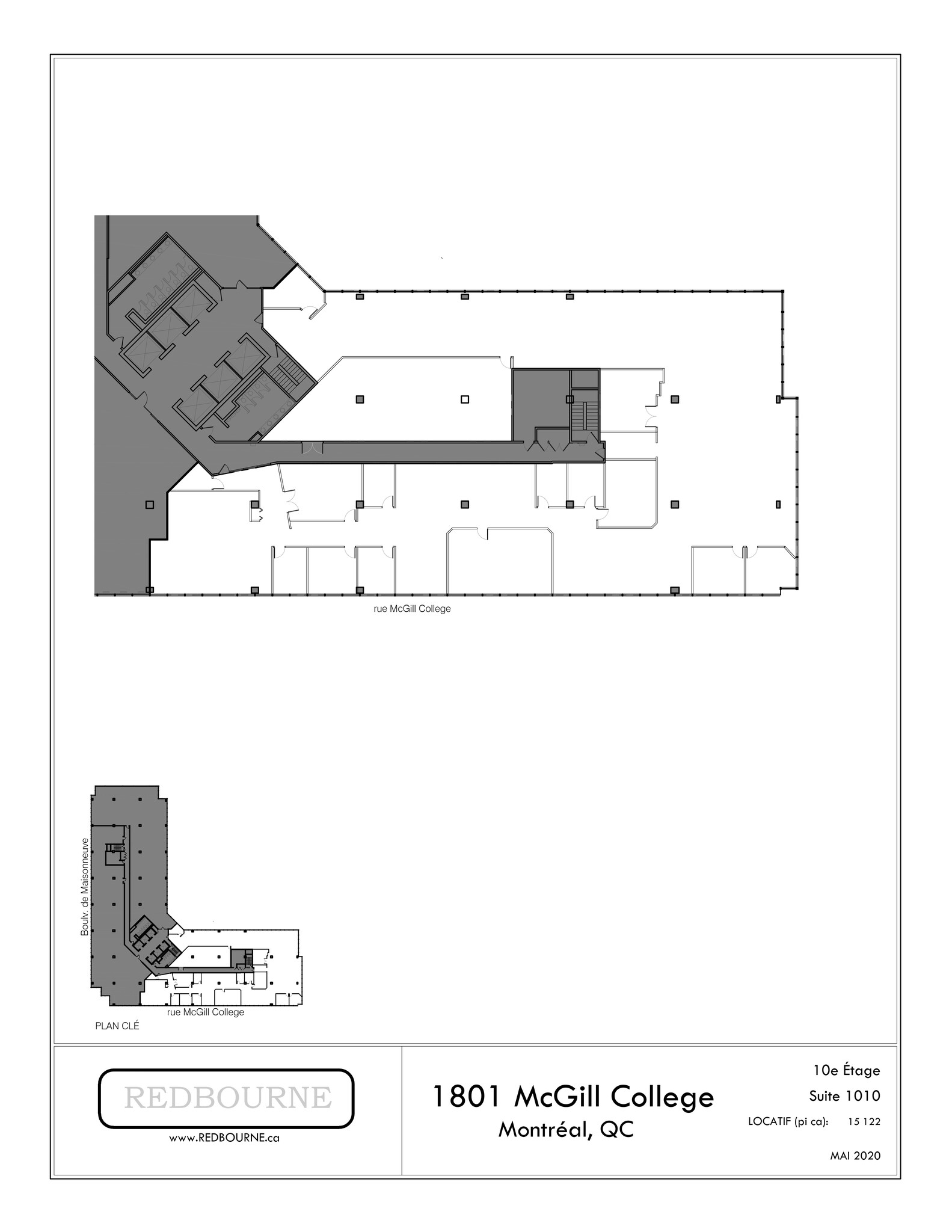 1801 Av McGill College, Montréal, QC à louer Plan d  tage- Image 1 de 1