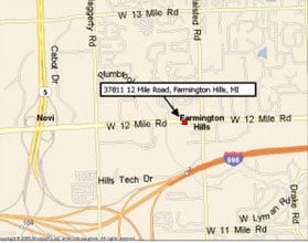 37811 W 12 Mile Rd, Farmington, MI - AERIAL  map view