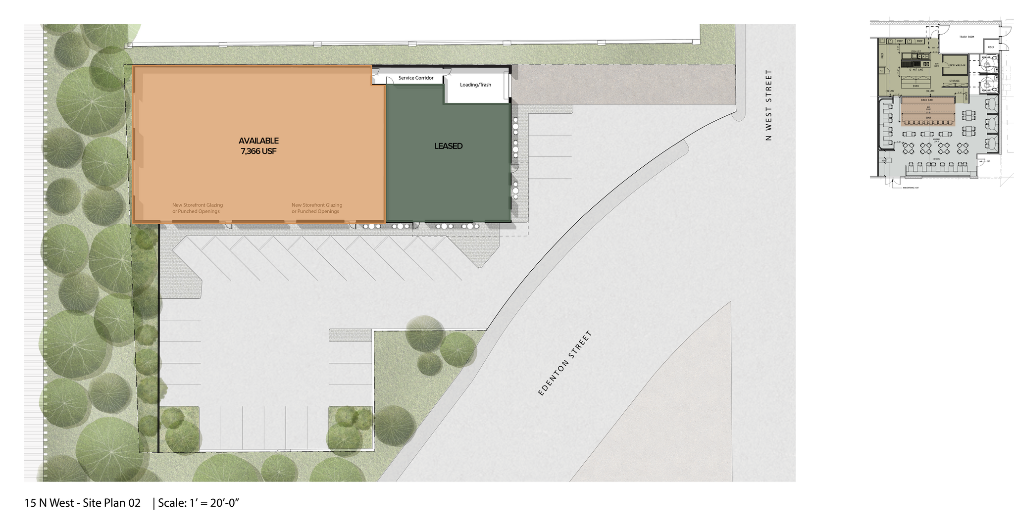 15 N West St, Raleigh, NC à louer Plan de site- Image 1 de 3