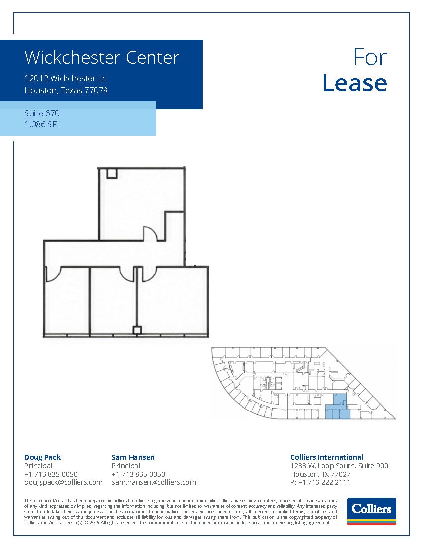 12012 Wickchester Ln, Houston, TX à louer Plan d’étage- Image 1 de 1