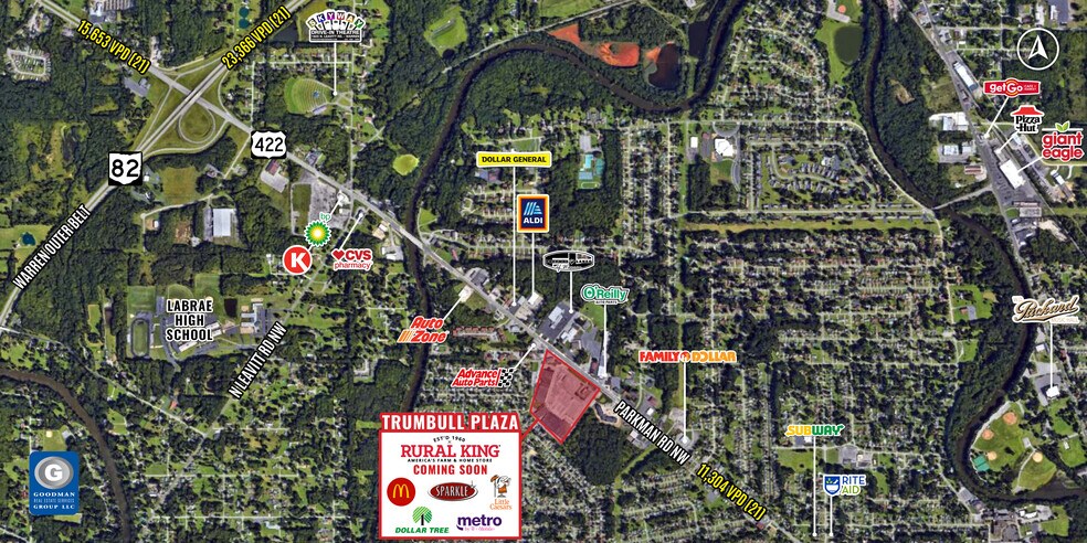 Parkman Rd NW, Warren, OH for sale - Aerial - Image 2 of 3