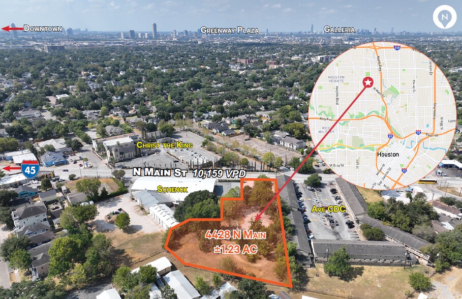 4428 N Main St, Houston, TX for sale - Aerial - Image 1 of 2