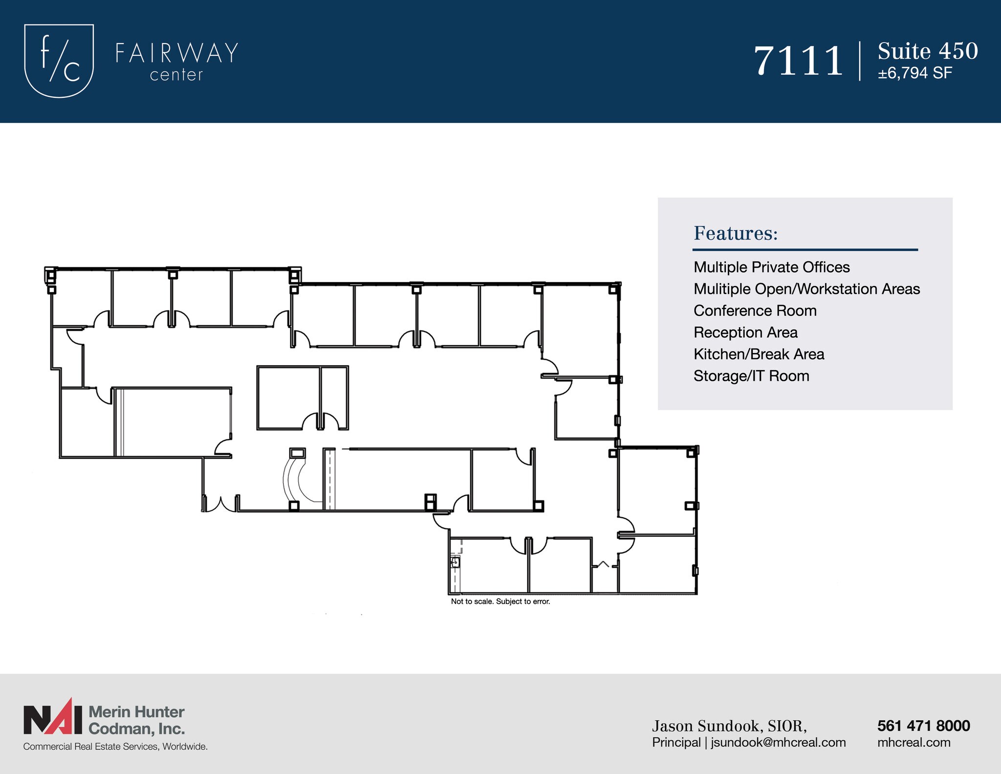 7108-7121 Fairway Dr, Palm Beach Gardens, FL for lease Floor Plan- Image 1 of 9