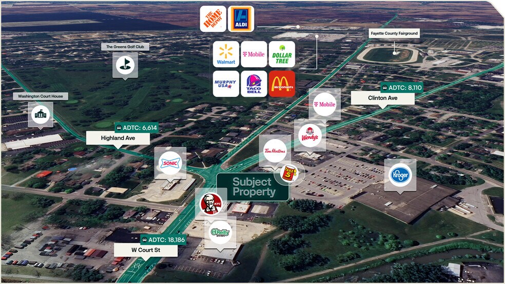 380 Court st, Washington Court House, OH à vendre - Aérien - Image 2 de 3