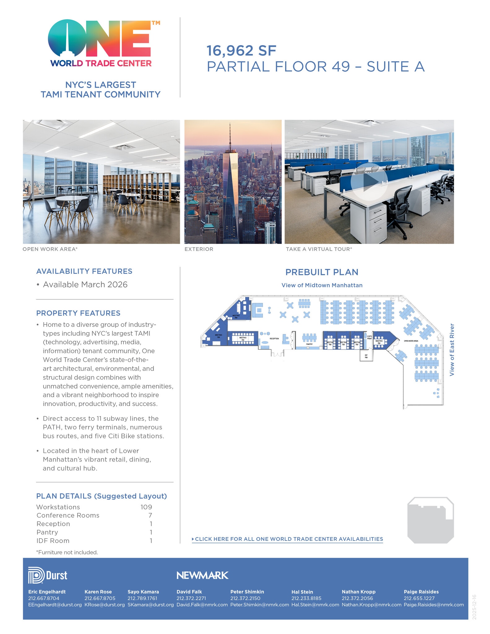 One World Trade Center, New York, NY for lease Interior Photo- Image 1 of 1