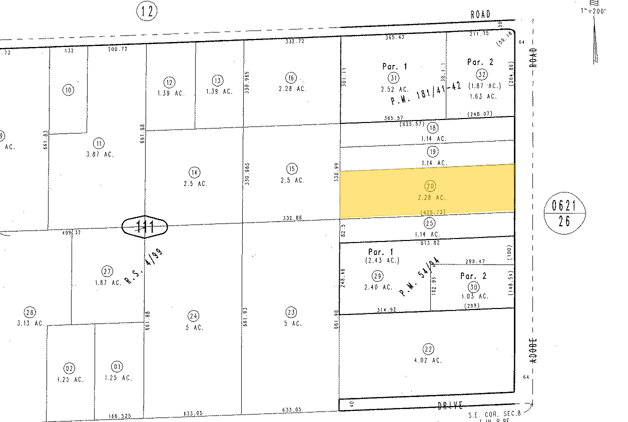 Adobe Rd, Twentynine Palms, CA à vendre Plan cadastral- Image 1 de 2