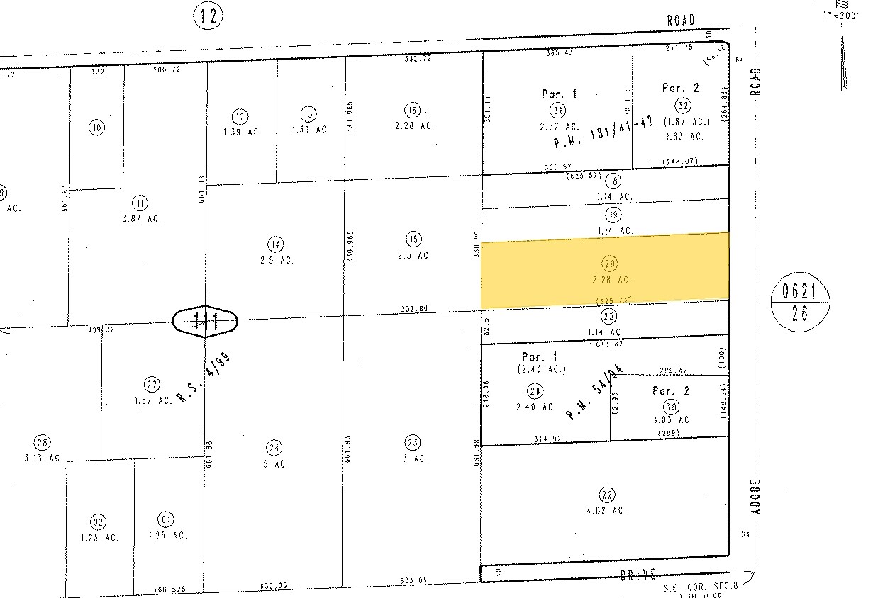 Adobe Rd, Twentynine Palms, CA for sale Plat Map- Image 1 of 2