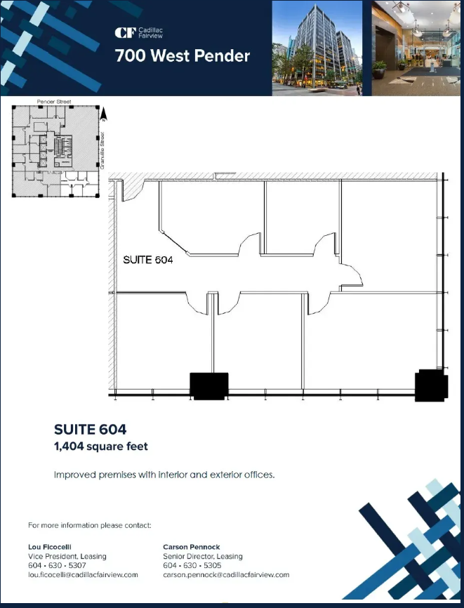 700 W Pender St, Vancouver, BC for lease Floor Plan- Image 1 of 1