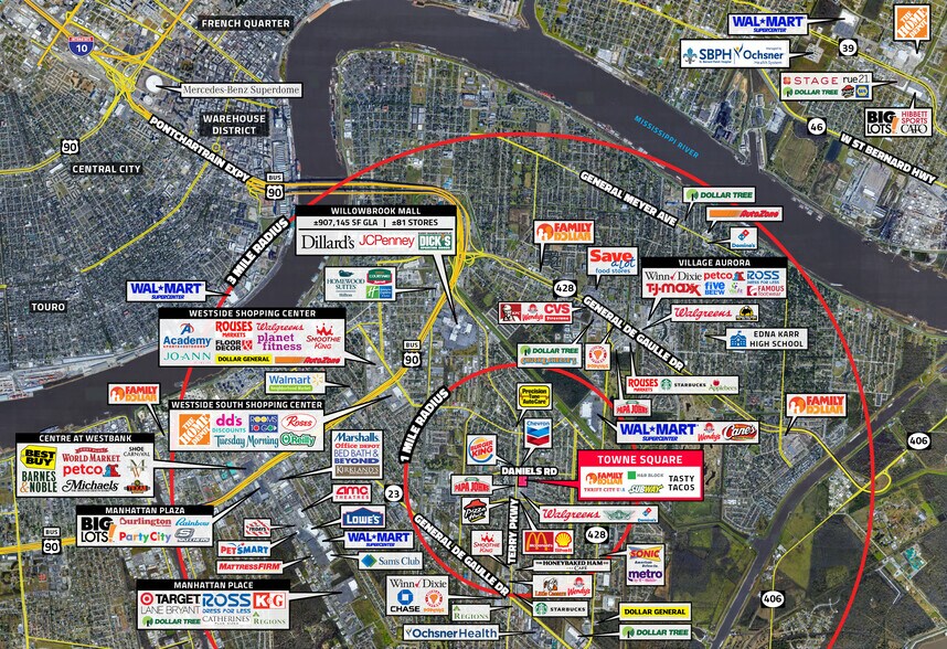 601 Terry Pky, Gretna, LA à louer - Aérien - Image 2 de 7