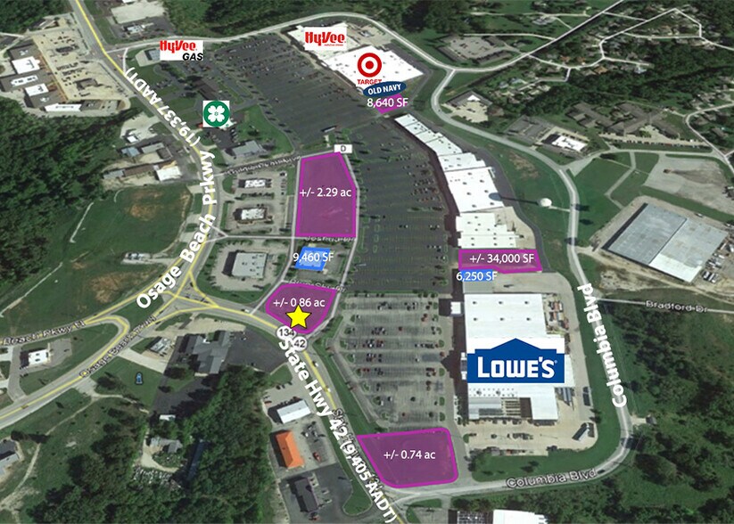 Jr. Prewitt Pky, Osage Beach, MO à louer - Aérien - Image 2 de 3