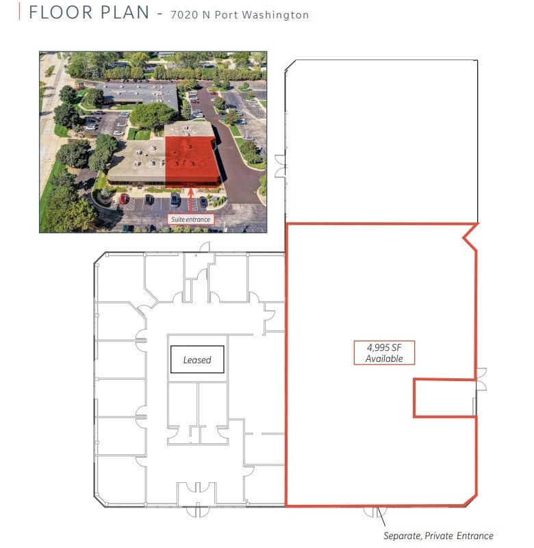 7020-7040 N Port Washington Rd, Glendale, WI à louer Plan d’étage- Image 1 de 1