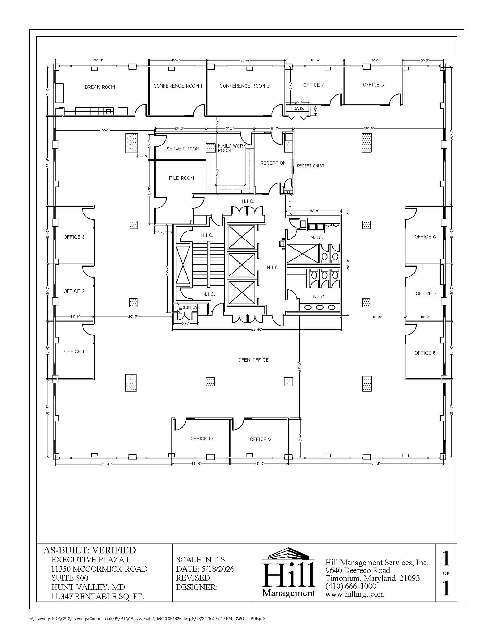 11350 McCormick Rd, Hunt Valley, MD for lease Floor Plan- Image 1 of 1