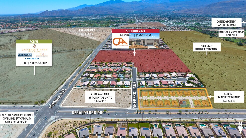 Gerald Ford Drive & Sheperd Lane, Palm Desert, CA for sale - Aerial - Image 2 of 4