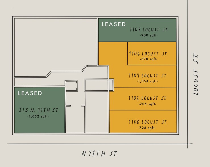 1100 Locust St, Saint Louis, MO à louer - Photo du bâtiment - Image 3 de 16