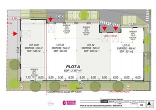 Bureau dans OULLINS-PIERRE-BÉNITE à louer Plan d’étage- Image 1 de 7