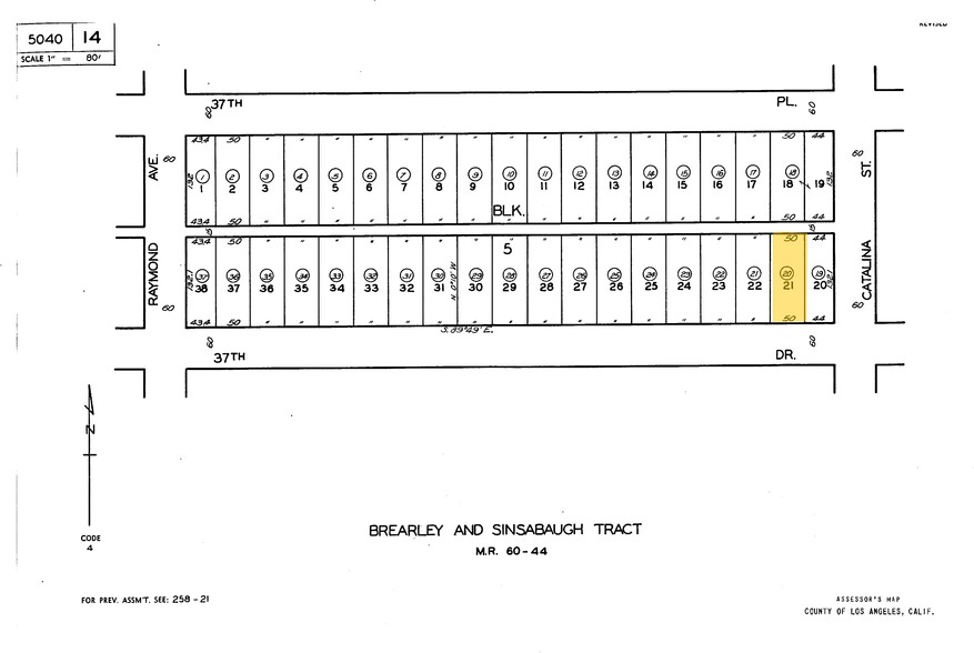 1205 W 37th Dr, Los Angeles, CA à vendre - Plan cadastral - Image 2 de 3