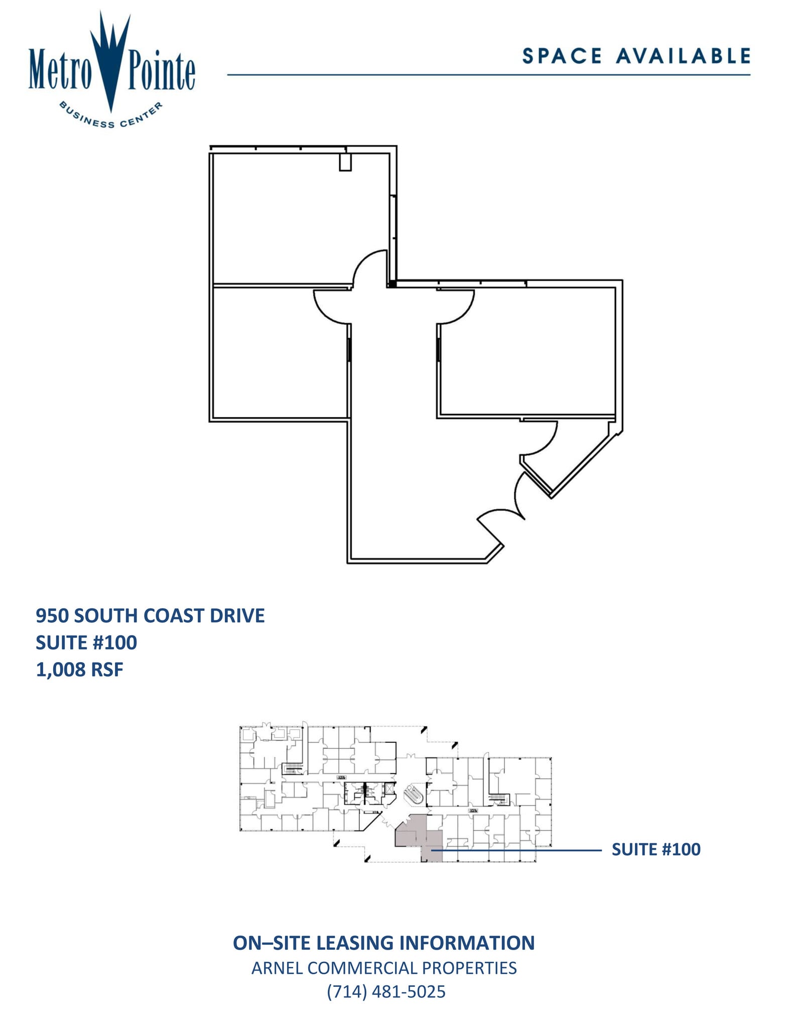 950 S Coast Dr, Costa Mesa, CA à louer Plan d’étage- Image 1 de 1