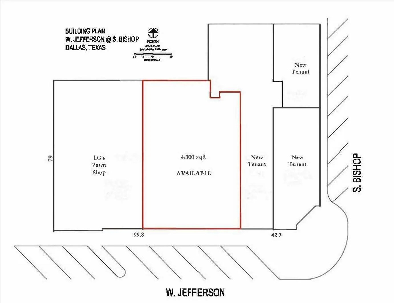 401-403 W Jefferson Blvd, Dallas, TX à louer Plan d’étage- Image 1 de 1