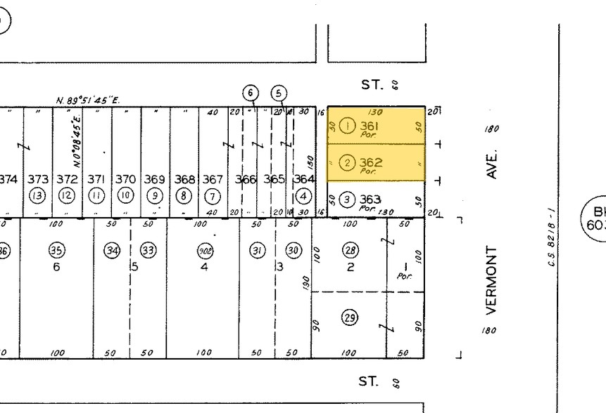 8905-8907 S Vermont Ave, Los Angeles, CA à vendre - Plan cadastral - Image 3 de 3