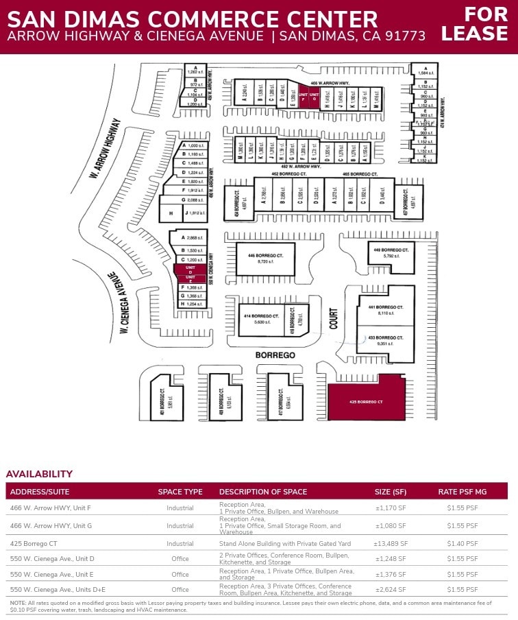 414-418 Borrego Ct, San Dimas, CA for lease Site Plan- Image 1 of 1