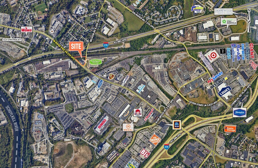1500 W Ridge Pike, Conshohocken, PA for lease - Aerial - Image 2 of 5