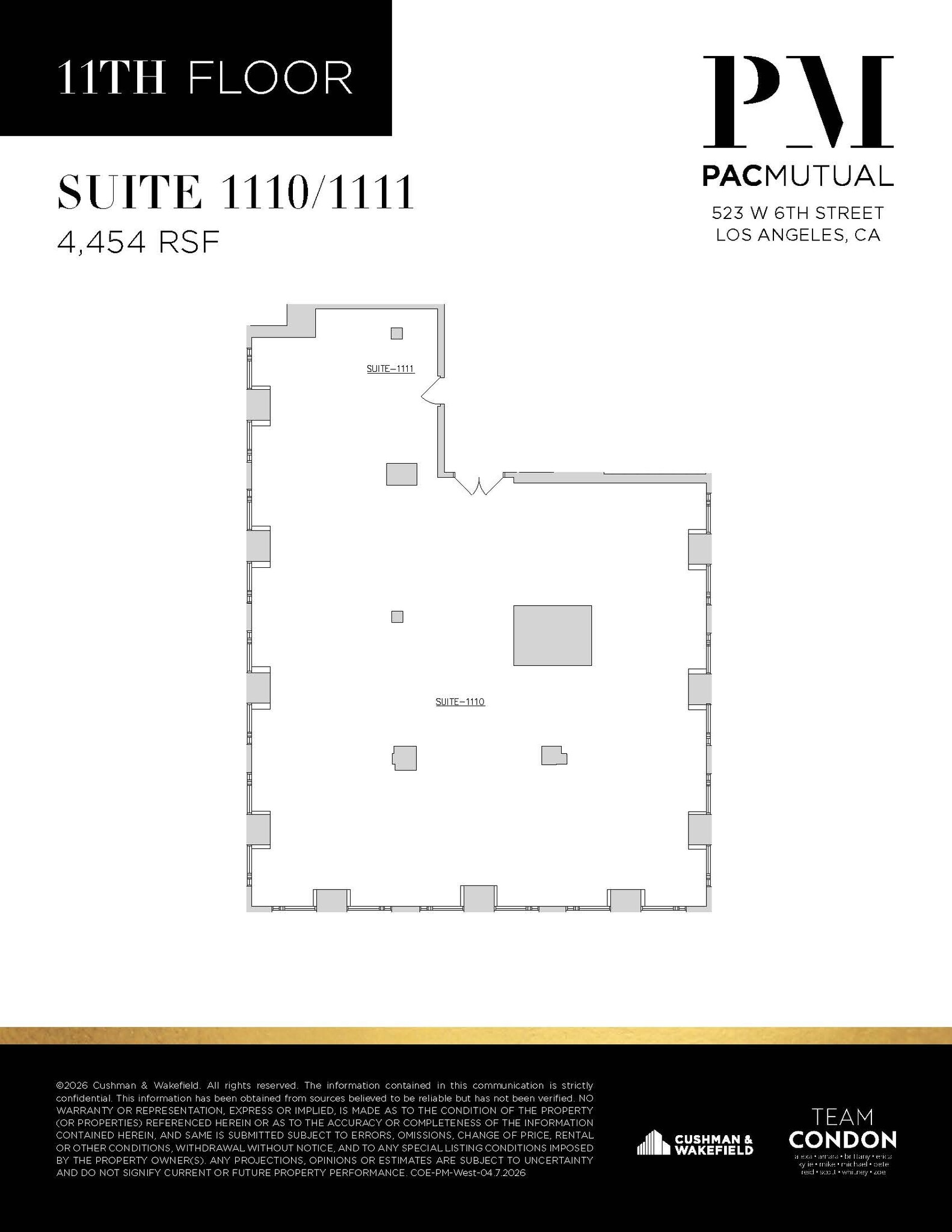 523 W 6th St, Los Angeles, CA à louer Plan d’étage- Image 1 de 1