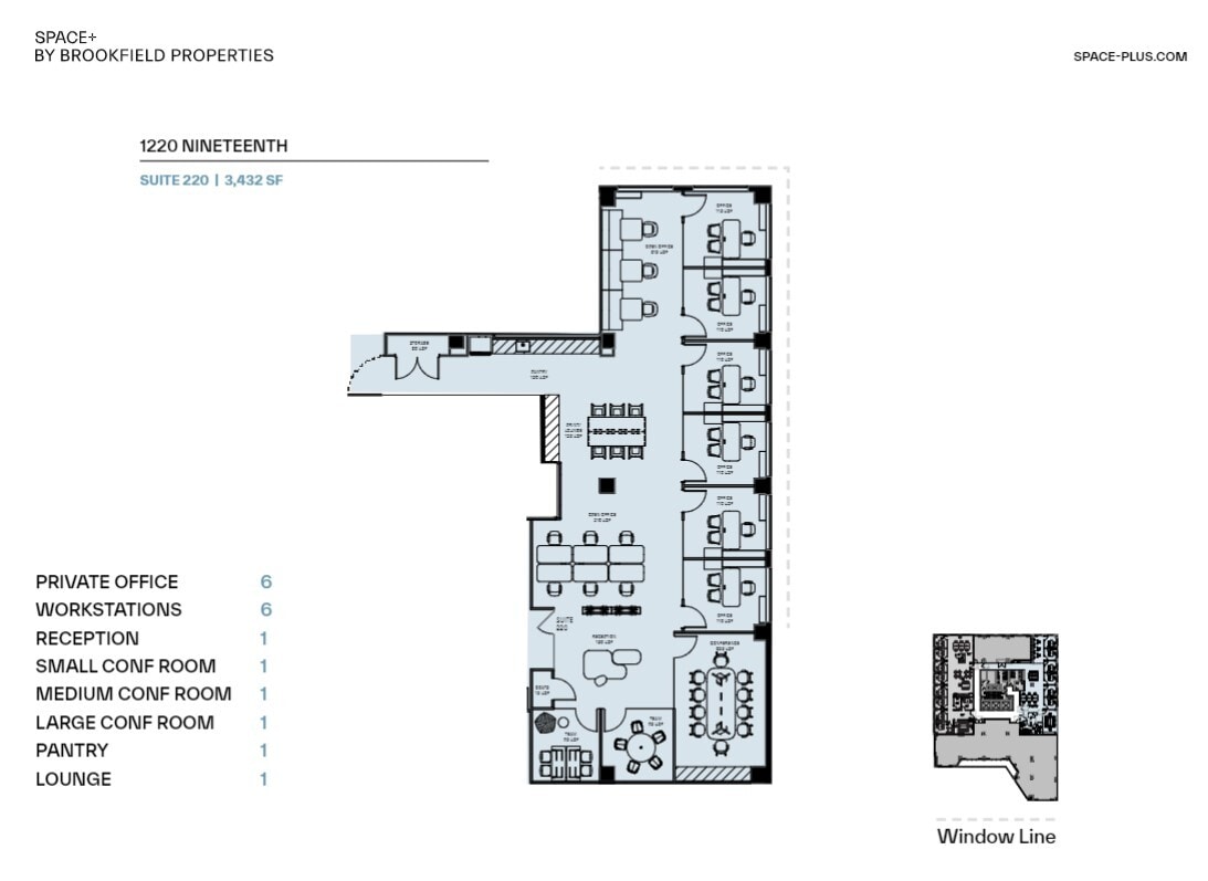 1220 19th St NW, Washington, DC à louer Plan d  tage- Image 1 de 2