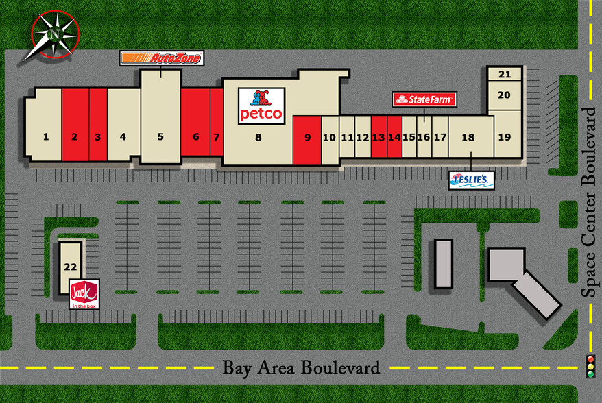 2402-2416 Bay Area Blvd, Houston, TX à louer - Plan de site - Image 2 de 2