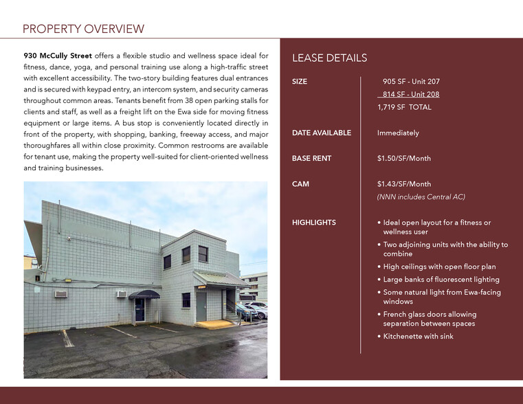 930 McCully St, Honolulu, HI for lease - Building Photo - Image 2 of 5