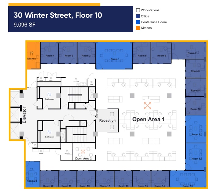 30 Winter St, Boston, MA à louer Plan d’étage- Image 1 de 1