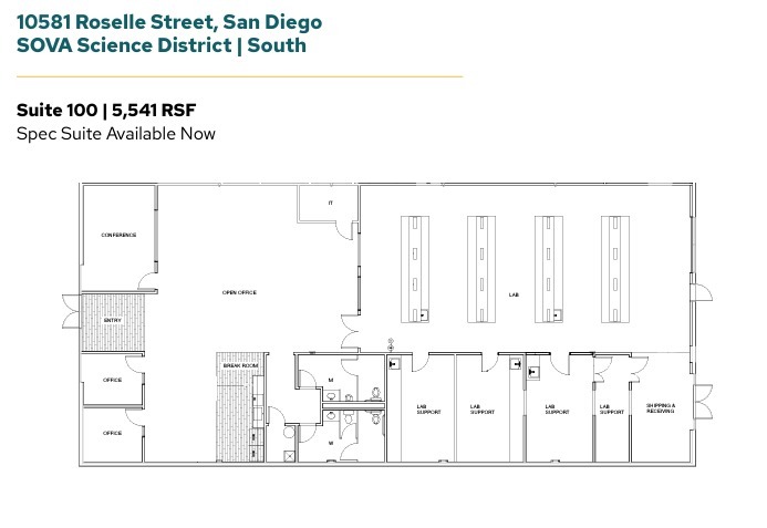 11555 Sorrento Valley Rd, San Diego, CA à louer Plan d’étage- Image 1 de 1