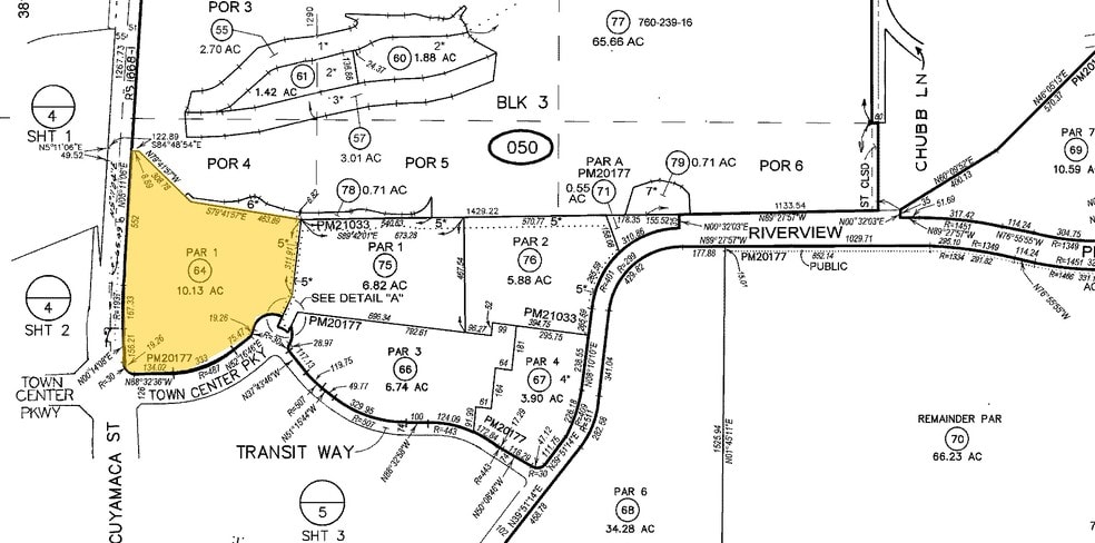 Town Center Pky, Santee, CA for sale - Plat Map - Image 1 of 1
