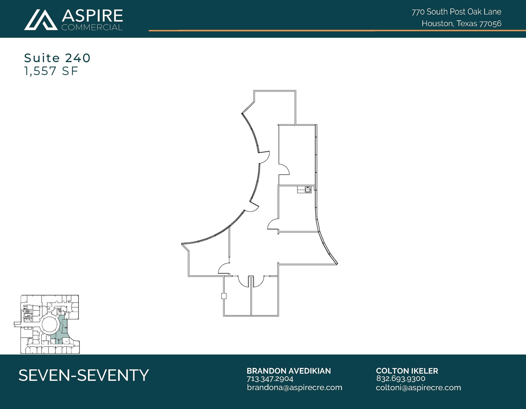 770 S Post Oak Ln, Houston, TX à louer Plan d’étage- Image 1 de 2