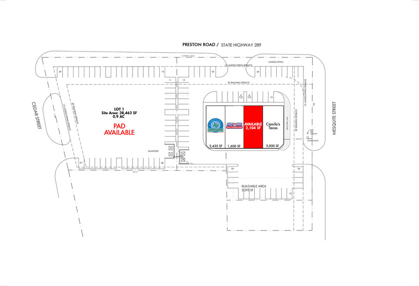 615 N Preston St, Gunter, TX à louer - Plan de site - Image 2 de 2