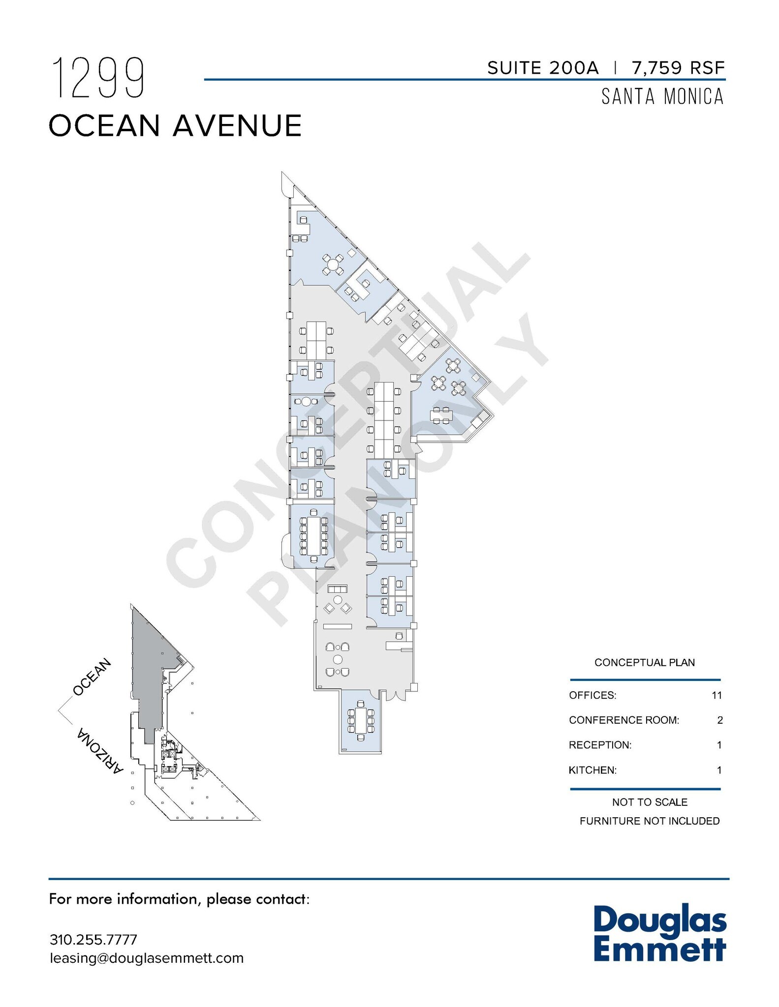 1299 Ocean Ave, Santa Monica, CA à louer Plan d’étage- Image 1 de 1