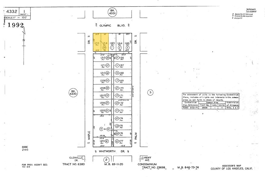 9220 W Olympic Blvd, Beverly Hills, CA for lease - Plat Map - Image 2 of 2