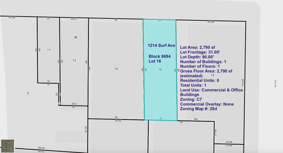 1214 Surf Ave, Brooklyn, NY à vendre - Plan cadastral - Image 2 de 3