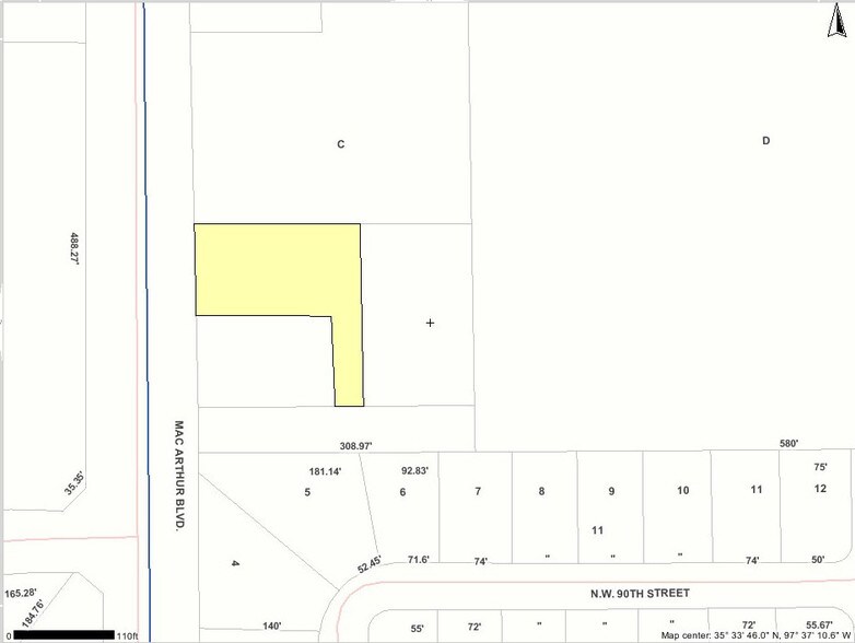 9110-9114 N Macarthur Blvd, Oklahoma City, OK à louer - Plan cadastral - Image 3 de 7