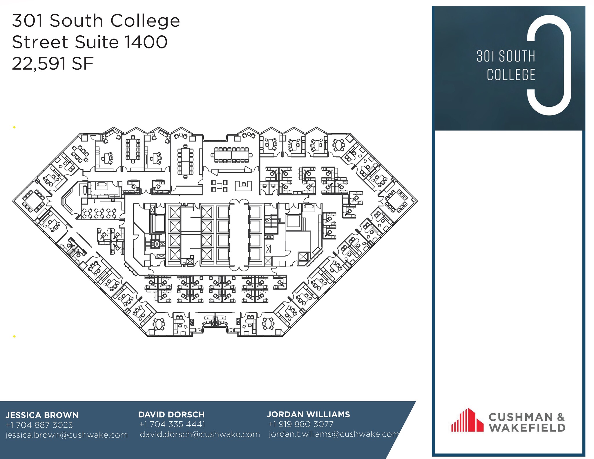 301 S College St, Charlotte, NC à louer Plan d’étage- Image 1 de 1