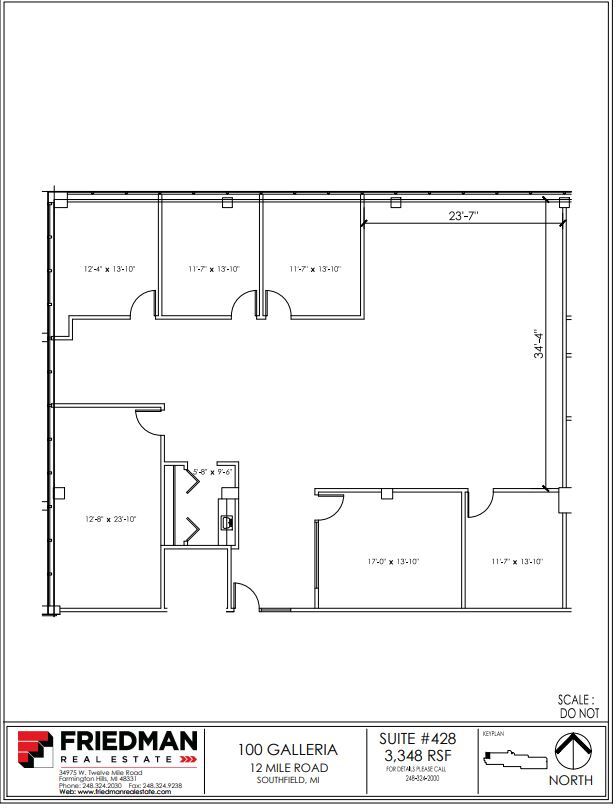 300 Galleria Officentre, Southfield, MI for lease Floor Plan- Image 1 of 2