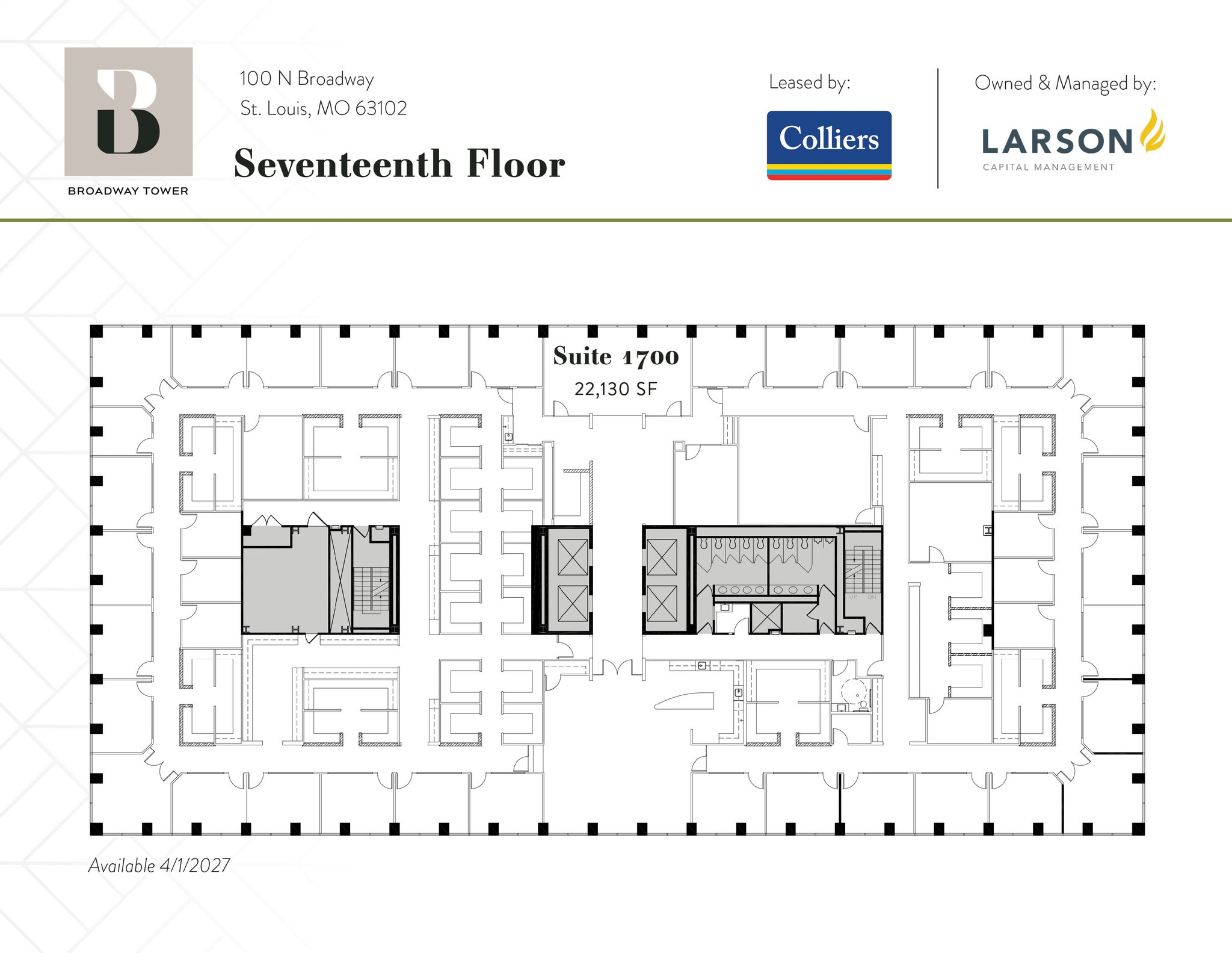 100 N Broadway, Saint Louis, MO à louer Plan d’étage- Image 1 de 1
